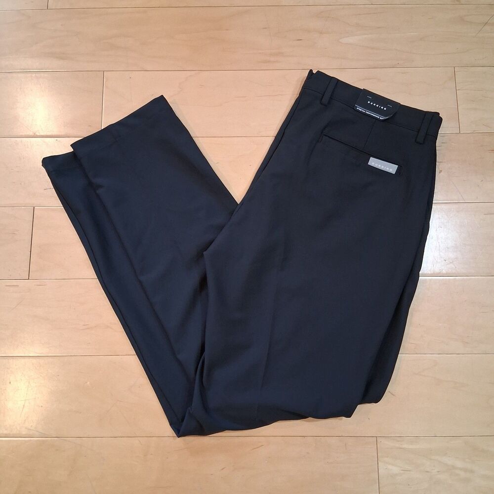 NWT Dunning Golf Modern Player Fit Performance Pants Black Stretch Size 36x32